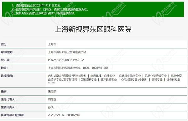 上海新視界東區(qū)眼科醫(yī)院正規(guī)